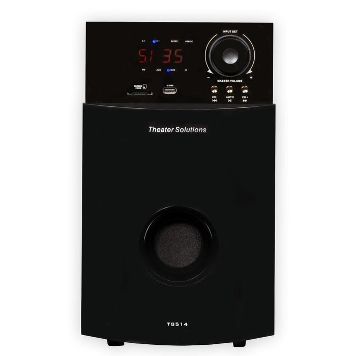 Theater Solutions 5.1 Home Theater Speaker System with Tuner and Two 25' Extension Cables TS514-2 N2