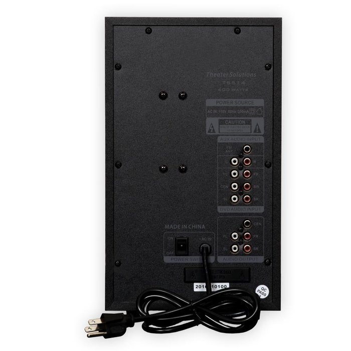 Theater Solutions 5.1 Home Theater Speaker System with Tuner and Two 25' Extension Cables TS514-2 N3