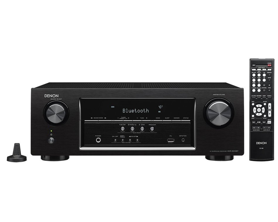 Denon AVR-S510BT 5.2 Channel Full 4K Ultra HD A/V Receiver with Bluetooth + SVS Prime Satellite Speakers (Piano... N2