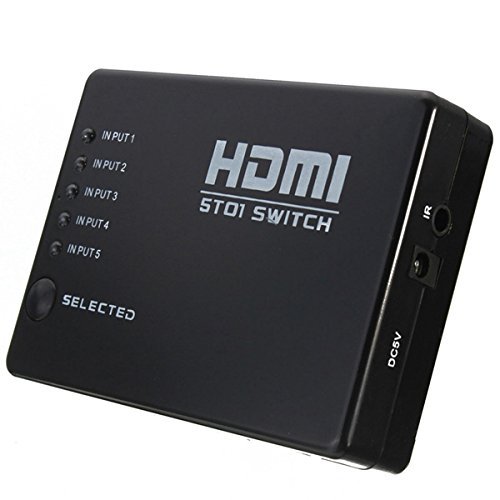 BephaMart 5 Port 1080P HDMI Switch Switcher Splitter Box Hub With Wireless Remote Control N6