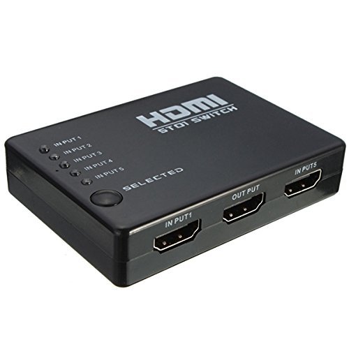 BephaMart 5 Port 1080P HDMI Switch Switcher Splitter Box Hub With Wireless Remote Control N7