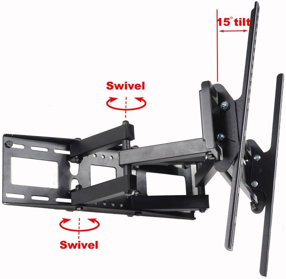 VideoSecu Articulating TV Wall Mount Bracket for 26"-55" LCD LED Plasma 3D TV with VESA up to 400x400, Full Motion... N5