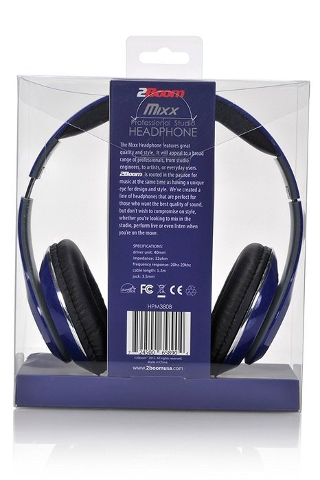 2BOOM MIXX Professional Over Ear Studio Foldable Digital Stereo Bass Wired Headphone Red N9
