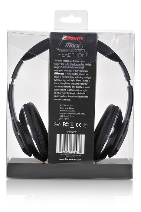 2BOOM MIXX Professional Over Ear Studio Foldable Digital Stereo Bass Wired Headphone Red N15