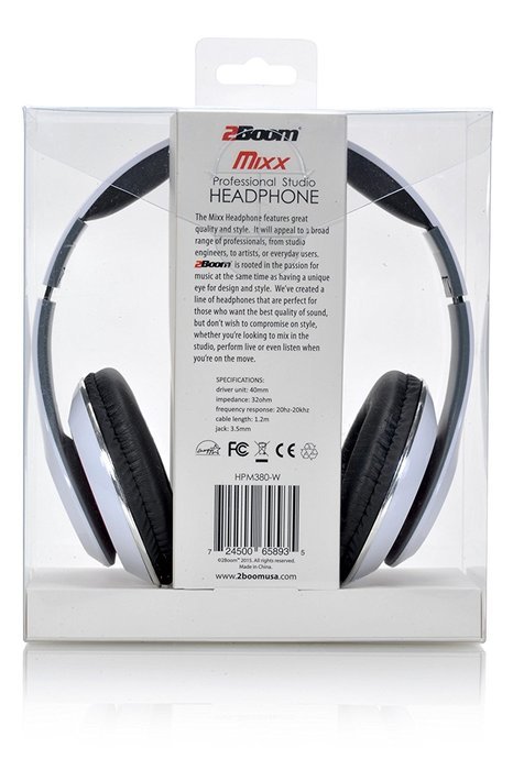 2BOOM MIXX Professional Over Ear Studio Foldable Digital Stereo Bass Wired Headphone Red N20