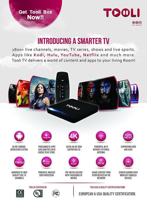 Arabic IPTV Tooli IPTV TTV1 Full HD 4K Android TV Box 1800+Channels
