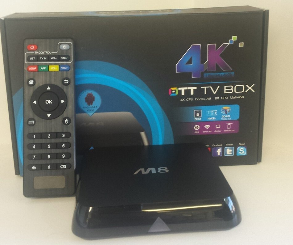 Generic M8 Quad Core Amlogic S802 Android TV Box 4.4 Streaming Media Player With 2G 8G XBMC 4K And Dual WiFi