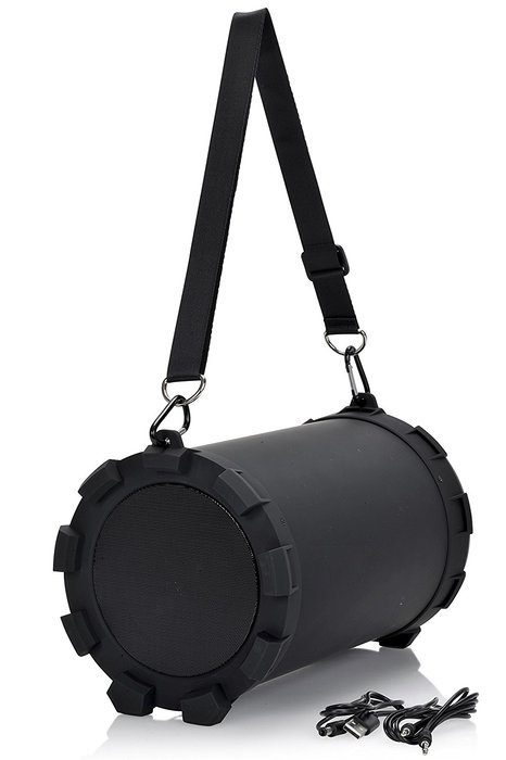 2BOOM Bass King Wireless Rugged Speaker Strap FM radio LED display Outdoor Portable Black N2