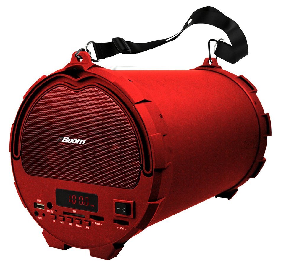 2BOOM Bass King Wireless Rugged Speaker Strap FM radio LED display Outdoor Portable Black N10