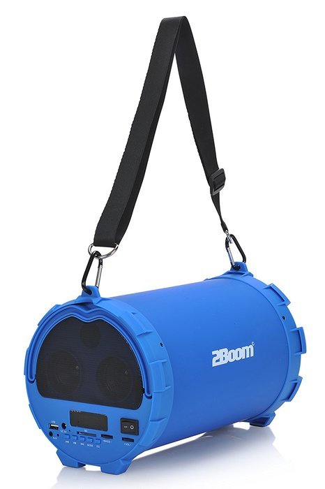 2BOOM Bass King Wireless Rugged Speaker Strap FM radio LED display Outdoor Portable Black N15