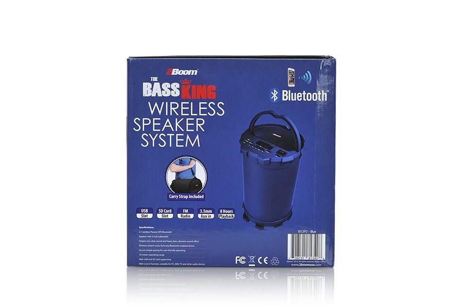 2BOOM Bass King Wireless Rugged Speaker Strap FM radio LED display Outdoor Portable Black N20