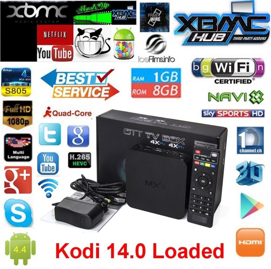 NEW!! TV Box, eelbox, android tv box, Kodi Pre installed Amlogic S805 Quad Core Android 4.4 better than cs918,...