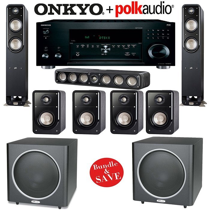 Polk Audio Signature S55 7.2 Home Theater System with Onkyo TX-RZ810 7.2-Ch Network AV Receiver