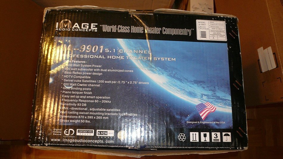 Image Audio Concepts Ia-9901 5.1 Professional Home Theater System Gold Series N3