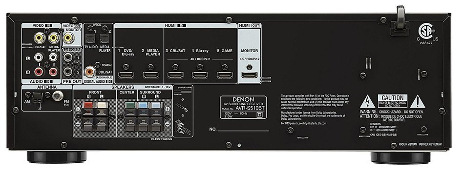 Denon AVR-S510BT 5.2-channel home theater receiver NOW WITH Paradigm Cinema 100 CT System! N2