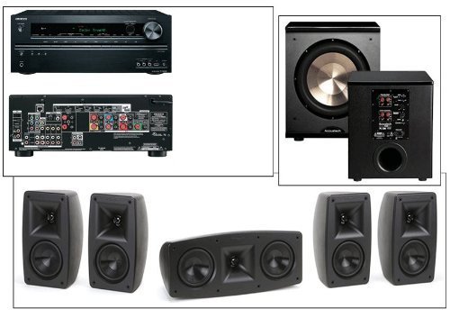 Klipsch Quintet V(5) Home Theater System-Onkyo TX-NR626 7.2-Ch-BIC Acoustech PL-200