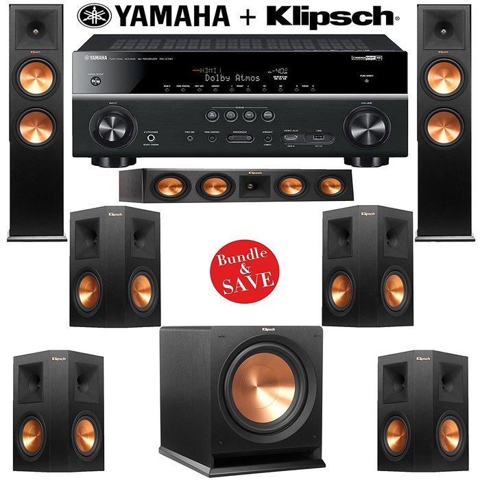 Klipsch RP-280F 7.1 Reference Premiere Home Theater System with Yamaha RX-V781BL 7.2-Ch Network A/V Receiver