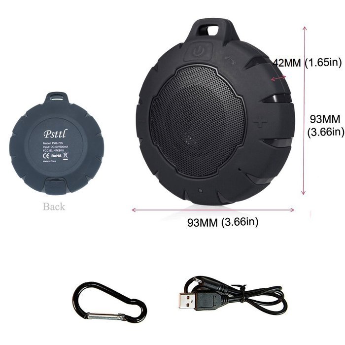 Psttl IPX7 Waterproof Bluetooth Speaker, Rugged Wireless Portable Speaker N3
