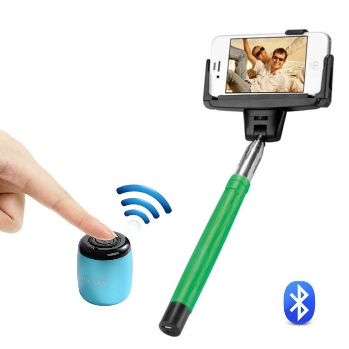 Mini Bluetooth Speaker Portable by Ancord Small Body Loud Voice Shutter Button Selfie Features Blue N3