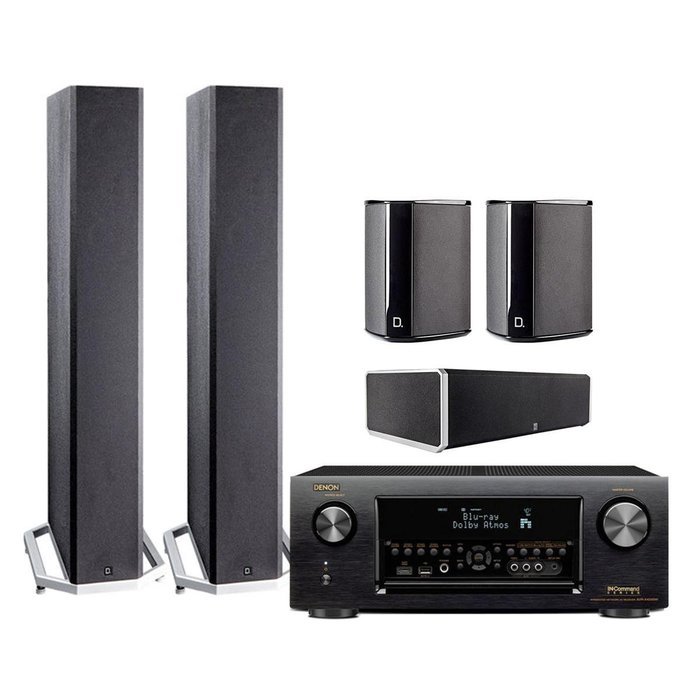 Denon AVR-X4200W 7.2 Channel Full 4K Ultra HD AV Receiver with Definitive Technology BP9040 Bipolar Tower Speaker...