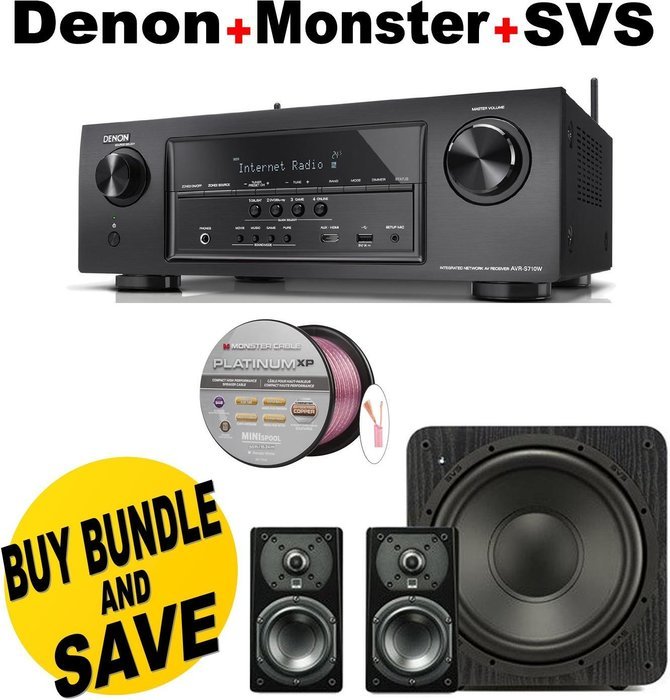 Denon AVR-S710W 7.2 Channel Full 4K Ultra HD A/V Receiver with Bluetooth and Wi-Fi + SVS Prime Satellite 2.1 Premium...
