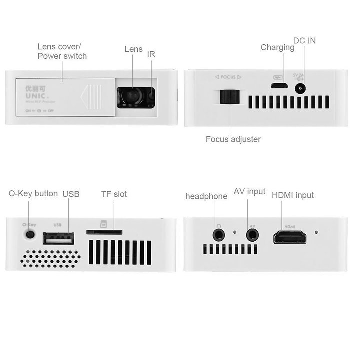 UC50 150'' Multimedia USB TF AV HDMI IR Home Theater LED Digital Video Game Pico Mini Support HD 1080p Mini Projector N3