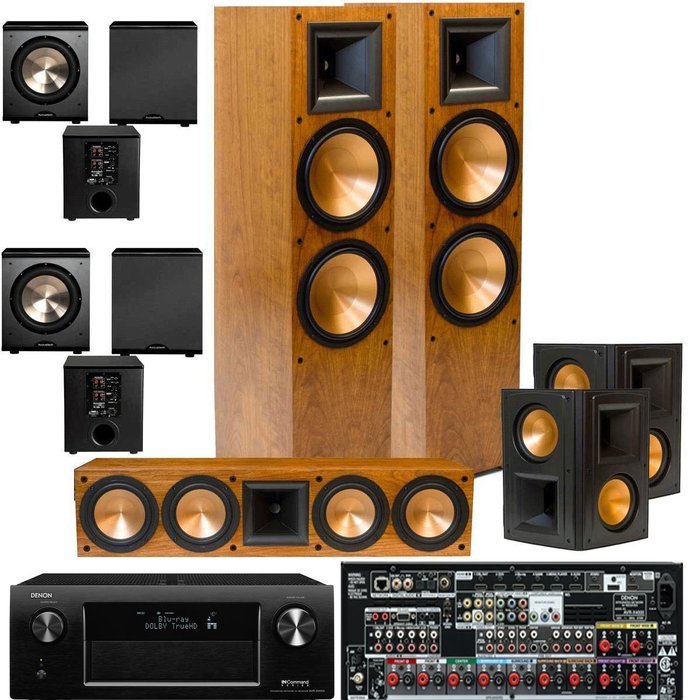 Klipsch RF-7II CHERRY Theater System, Denon AVR-X4000 IN-Command 7.2, 2 PL-200-