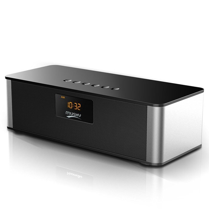Portable FM Radio Wireless Bluetooth 4.0 Speaker 10W Alarm Clock MP3 Player APE FLAC Lossless Music Support, Hands...