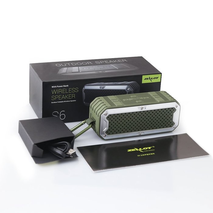 ZEALOT S6 Portable Wireless Bluetooth Speakers Power Bank with Built-in 5200mAh Battery,IP65 Waterproof&Dustproof... N26