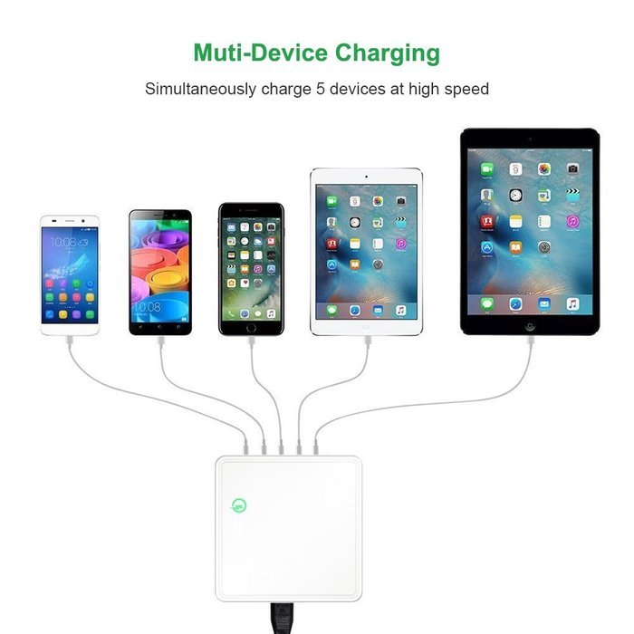 Quick Charge 3.0 USB Smart Charger AVIDET 40W 5-Port USB Charger PowerPort 5 for iPhone 7/7 Plus,iPhone 6/6 Plus... N13