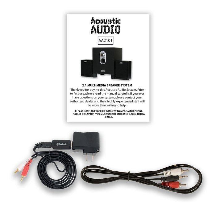 Acoustic Audio AA2101 Home 2.1 Speaker System with Bluetooth for Multimedia or Computer N4