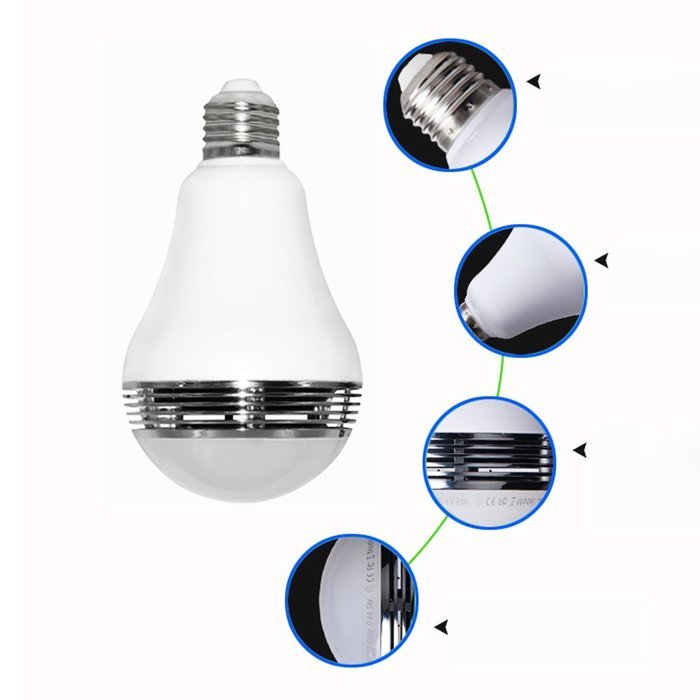 Alloet Creative E27 Wireless Mini Bluetooth 4.0 Night Light Smart LED Speaker N2