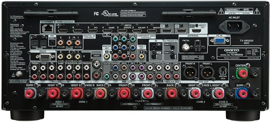 Onkyo TX-NR3030 11.2-Ch Dolby Atmos Ready Network A/V Receiver w/ HDMI 2.0 + Sennheiser HD201 Lightweight Over-Ear... N3