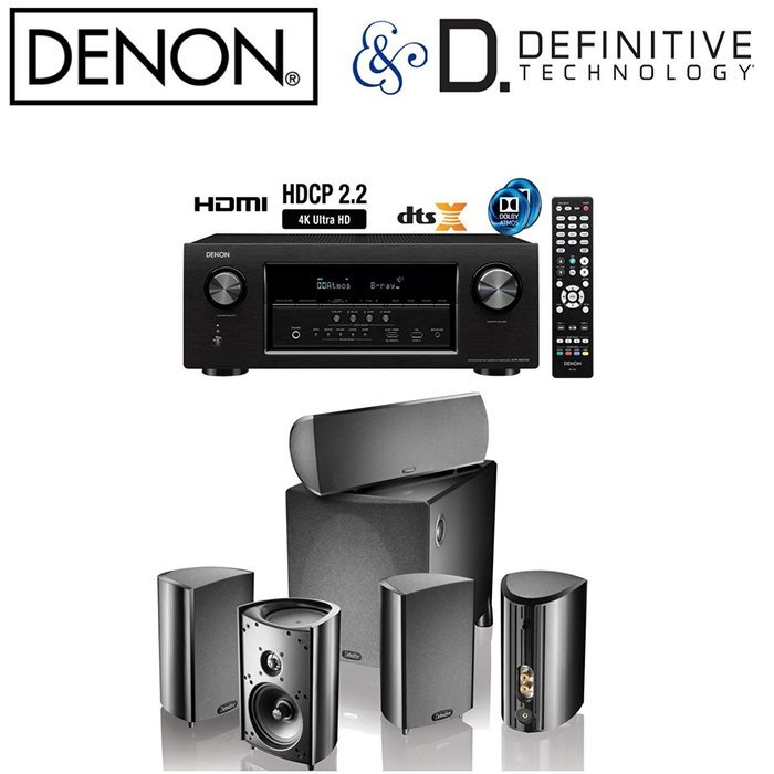 Denon AVR-S920W 7.2 4K Ultra HD AV Receiver + Definitive ProCinema 800 System (Black)