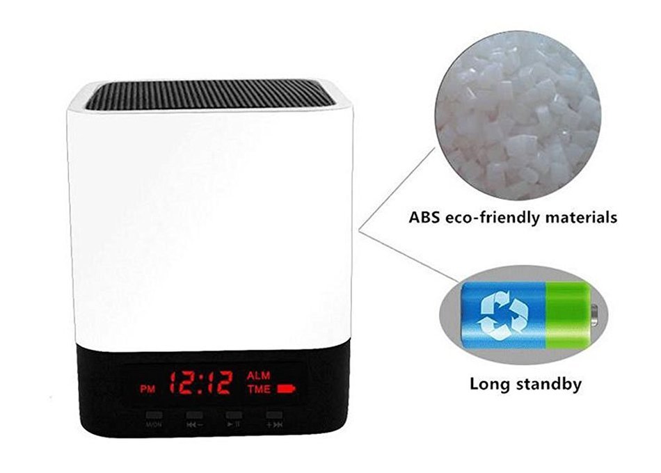 iHome Fusion Portable Bluetooth Speaker LED FM Radio Alarm Clock Speaker Hand-Free Call MP3 Player TF/Micro SD... N11