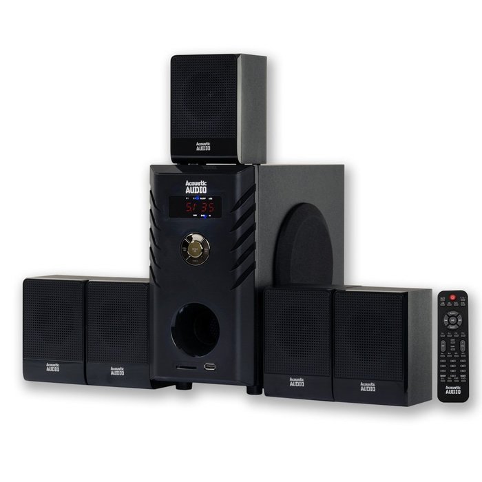 Acoustic Audio AA5104 600 Watt 5.1 Home Theater Surround Sound Speaker System
