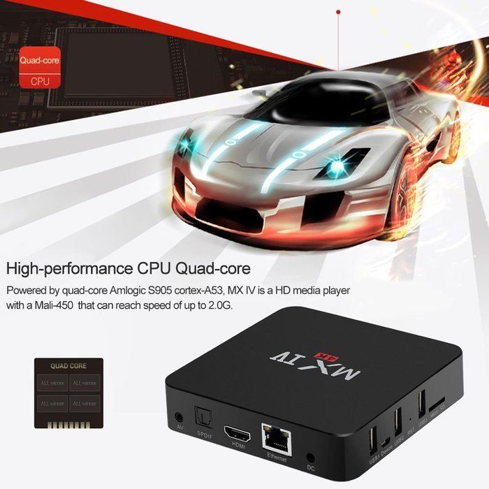 Docooler&reg; MX IV Smart Android TV Box XBMC UHD 4K 2G / 8G Mini PC Android 5.1.1 Amlogic S905 Quad-Core 64 bit WiFi... N2
