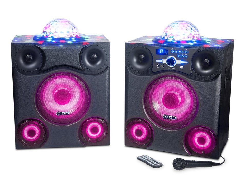 ION Audio Mega Party Express | Jumbo 600-watt Bluetooth Speaker System with Party Lights & Microphone (Speaker... N4