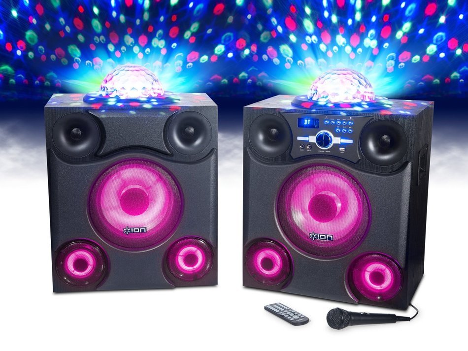 ION Audio Mega Party Express | Jumbo 600-watt Bluetooth Speaker System with Party Lights & Microphone (Speaker... N5