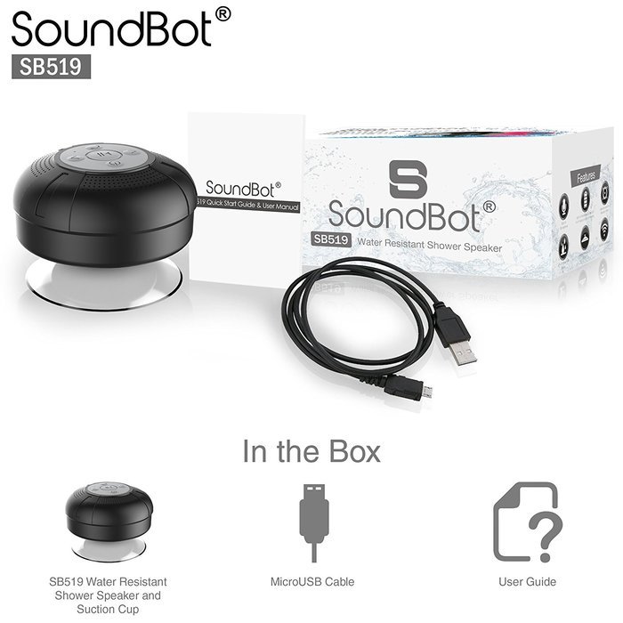SoundBot&reg; SB512-PRO HD Premium Water & Shock Resistant Bluetooth Wireless Shower Speaker, Hands-Free Portable... N13