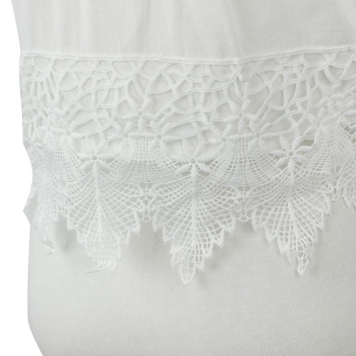 AIMTOPPY Fashion Sexy Fashion Women Lace White Blouse Off Shoulder Crop Shirt Tops (S, White) N5