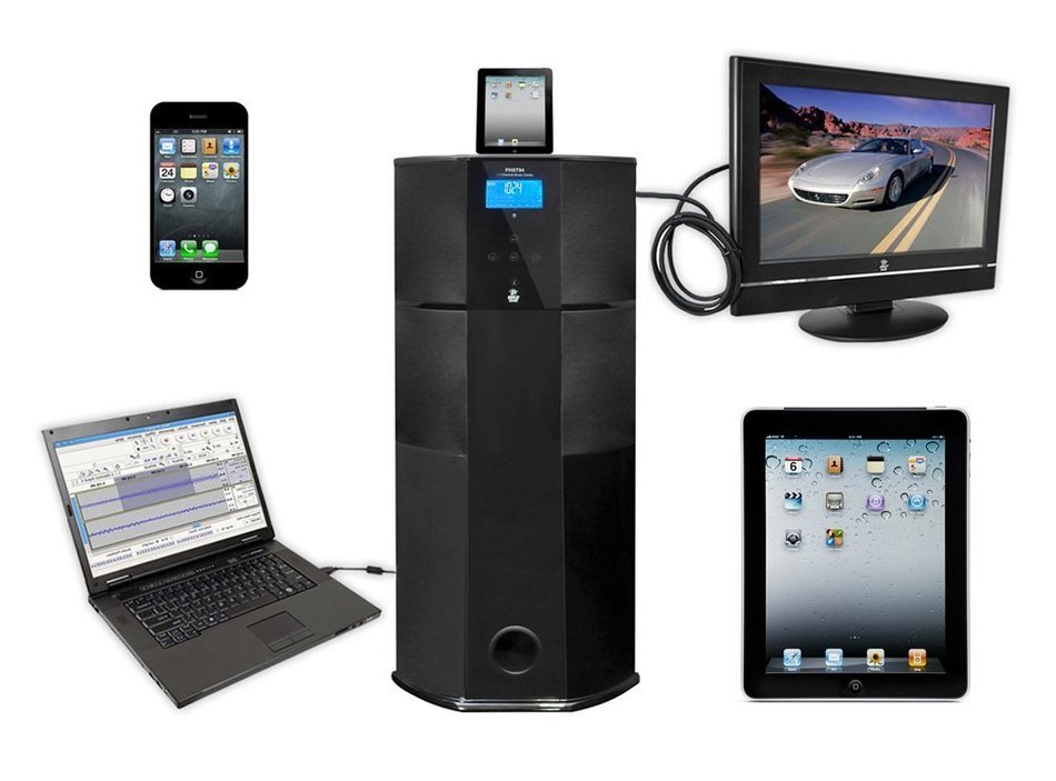 Pyle Home PHST94IPGL 600 Watt 2.1 Channel Home Theater Tower with Docking Station for iPod/iPhone/iPad (Black... N3