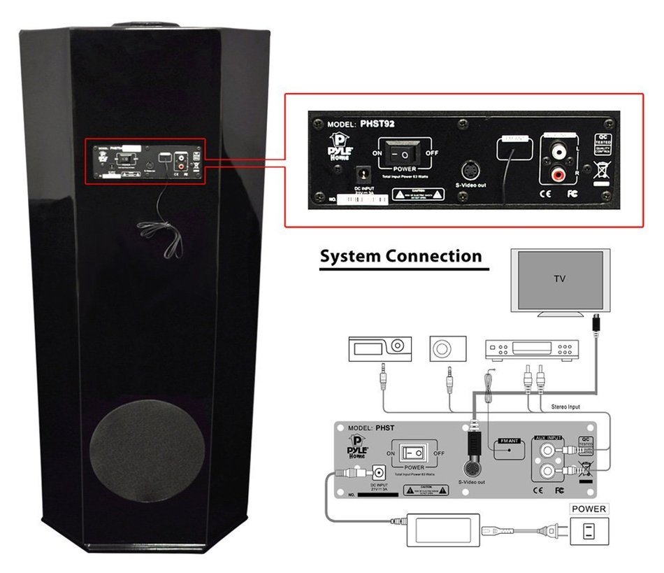 Pyle Home PHST94IPGL 600 Watt 2.1 Channel Home Theater Tower with Docking Station for iPod/iPhone/iPad (Black... N4