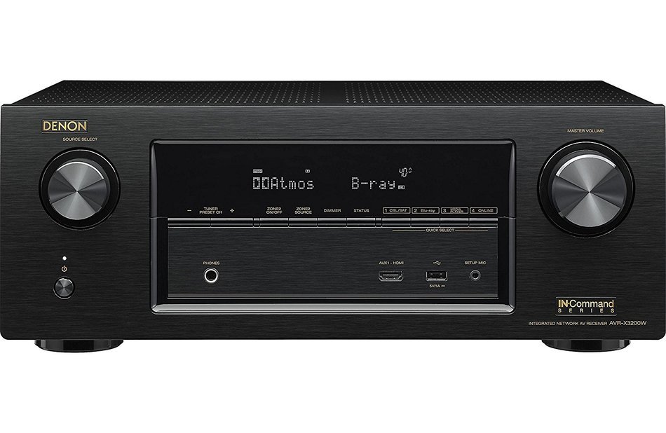 Denon AVR-X3200W 7.2 Channel 4K HD Receiver + Polk Audio (2) TSi500 Floorstanding Speakers System in Cherry N2