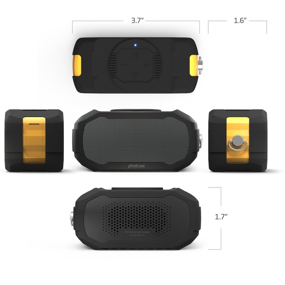 Photive S5 Compact Water Resistant Portable Bluetooth Speaker N4