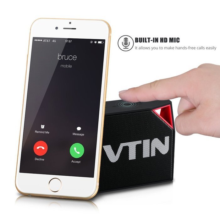 Vtin Cuber Waterproof Speakers Bluetooth 4.0 Speakers with 5W Audio Driver and IP67 Waterproof Design for iPhone... N4