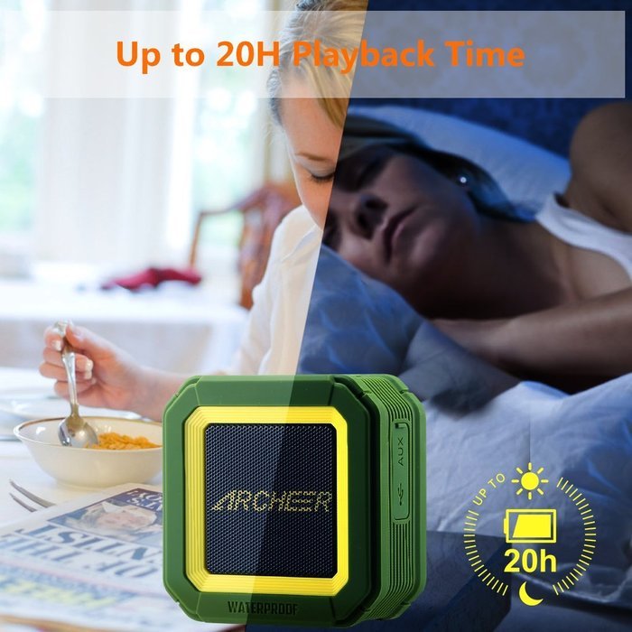Archeer A106 Outdoor Portable Bluetooth Speakers with Microphone, Powerful 5W Driver with Enhanced Bass, 20 hour... N3
