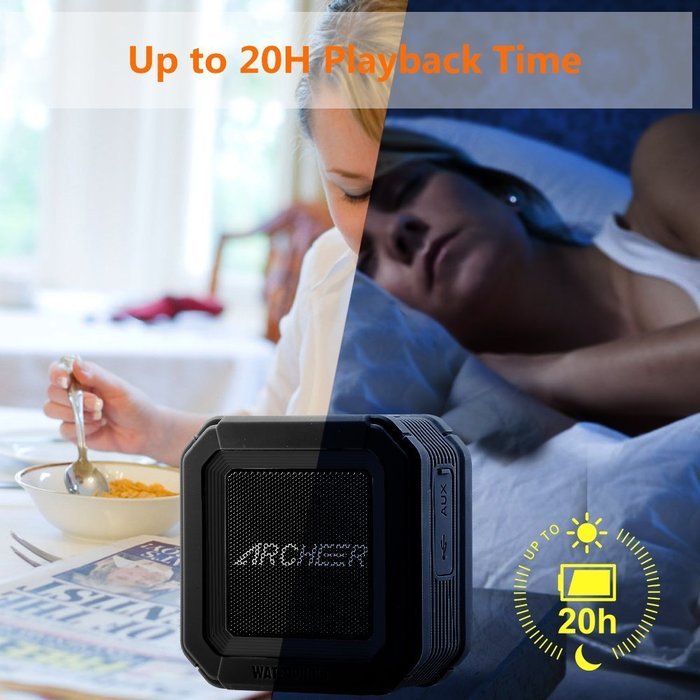 Archeer A106 Outdoor Portable Bluetooth Speakers with Microphone, Powerful 5W Driver with Enhanced Bass, 20 hour... N11