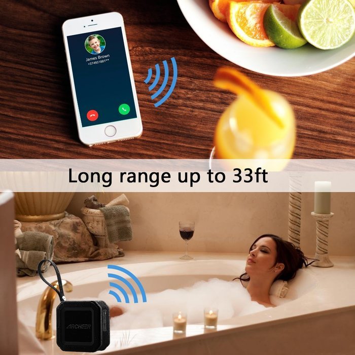 Archeer A106 Outdoor Portable Bluetooth Speakers with Microphone, Powerful 5W Driver with Enhanced Bass, 20 hour... N13