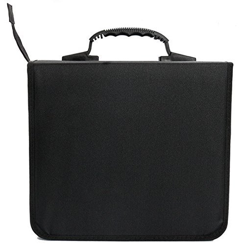 BephaMart 288 Disc Capacity CD DVD Storage Holder Box Cover Carrying Case Organizer Black N2
